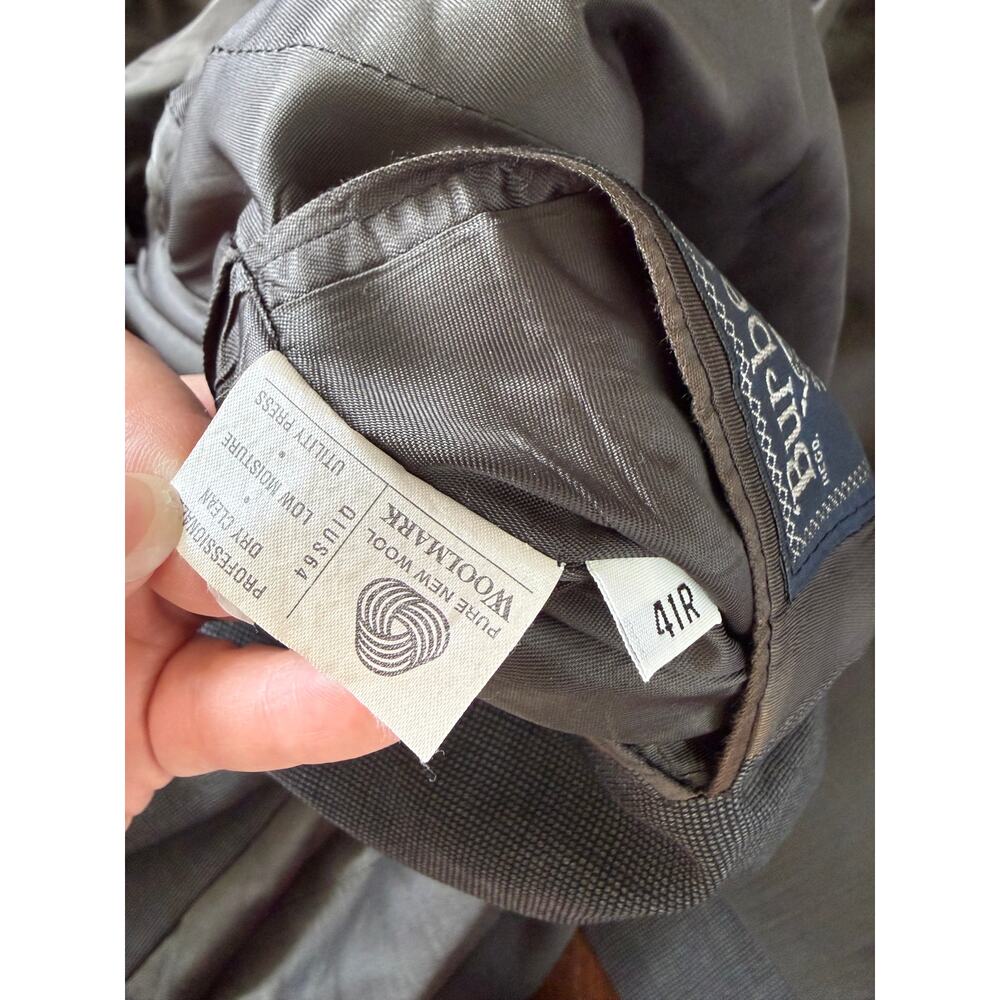 Vintage Burberry's Blazer Sport Coat Gray Sz 41 Wool Business Formal Work Career - Picture 8 of 8